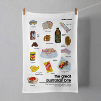 Big Bite Studio Linen Tea Towel - Australian Bite