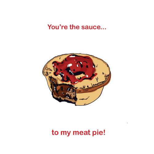 Big Bite Studios Greeting Cards - Meat Pie